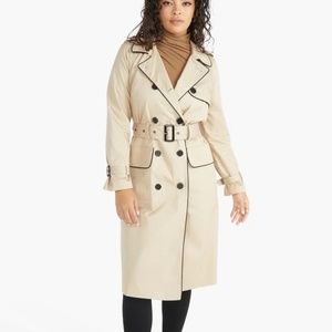 Justfab Trench Coat with Contrast Piping Size M
